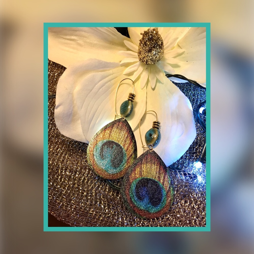 Unique Boho Peacock Earrings by Pieces of Me
